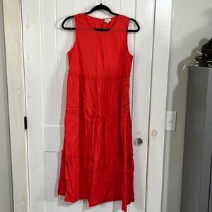 J.Crew sleeveless tiered cotton maxi dress. Size 0.